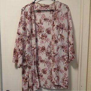 Pink Republic Floral Cardigan - White and Pink